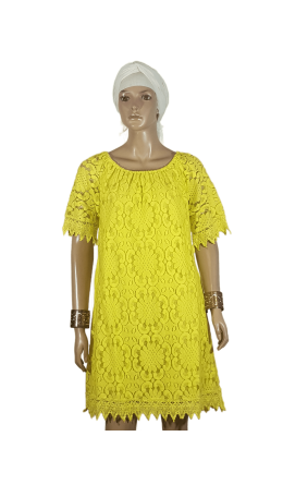 Платье Индия №2033 кружевное желтое размер 48