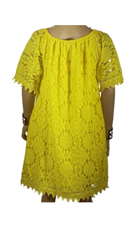 Платье Индия №2033 кружевное желтое размер 48