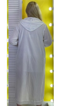 Платье 1802 белое длинное с капюшоном