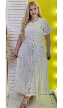 Платье 5053 Шитье белое длинное